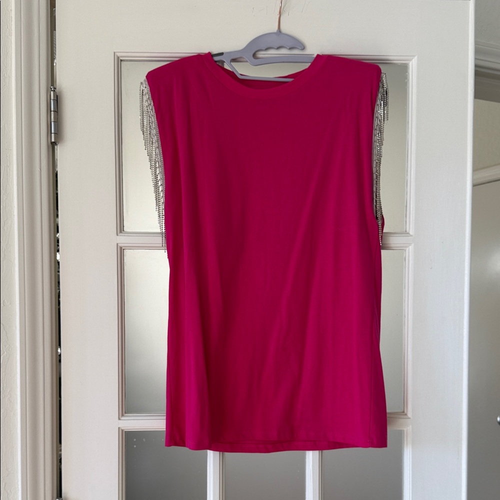 Italian Fuchsia Sleeveless Top 100% cotton